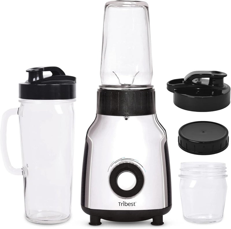 Tribest Tribest PBG5050A Portable Blender for Shakes and Smoothies with Glass Blender Cups Chrome  - Image 1