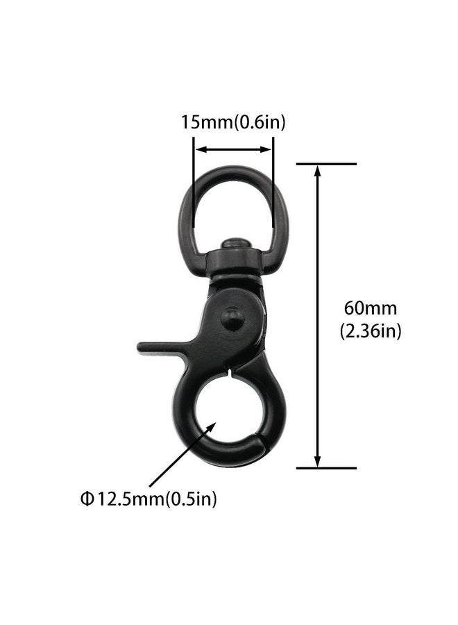 DGHAOP DGHAOP 2pcs Snap Hook Zinc Alloy 60mm Black Key Chain Door Lock Pets Cage Hook Belt Clip for Any Suitable Cage, Dog Traction Rope - Image 2