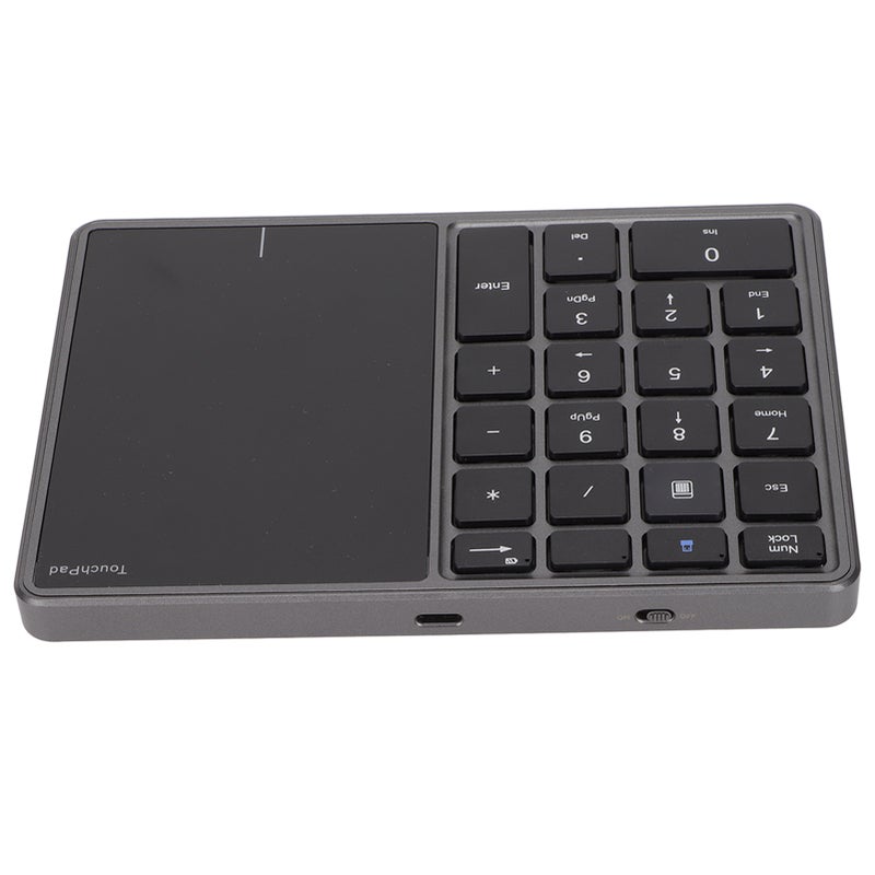 Wireless Numeric Keypad Touchpad Design 22 Keys 2.4G Dual Mode Connection Type C Interface Laptop KeypadGray - Image 4