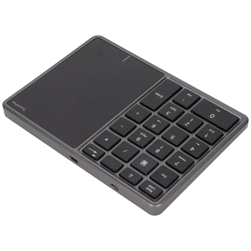 Wireless Numeric Keypad Touchpad Design 22 Keys 2.4G Dual Mode Connection Type C Interface Laptop KeypadGray - Image 2