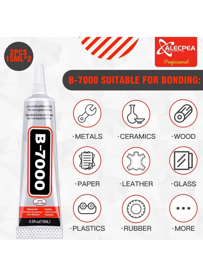 ALECPEA B-7000 Craft Glue For Jewelry Making - 15Ml/0.5Oz (2 Pack) - Multi-Function B-7000 Super Adhesive Glues Liquid Fusion Glue For Rhinestones Crafts, Clothes Shoes, Fabric, Jewelry Making, Cell Phones - Image 2