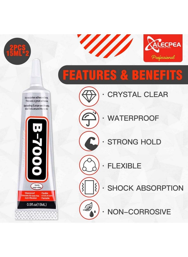 ALECPEA B-7000 Craft Glue For Jewelry Making - 15Ml/0.5Oz (2 Pack) - Multi-Function B-7000 Super Adhesive Glues Liquid Fusion Glue For Rhinestones Crafts, Clothes Shoes, Fabric, Jewelry Making, Cell Phones - Image 3
