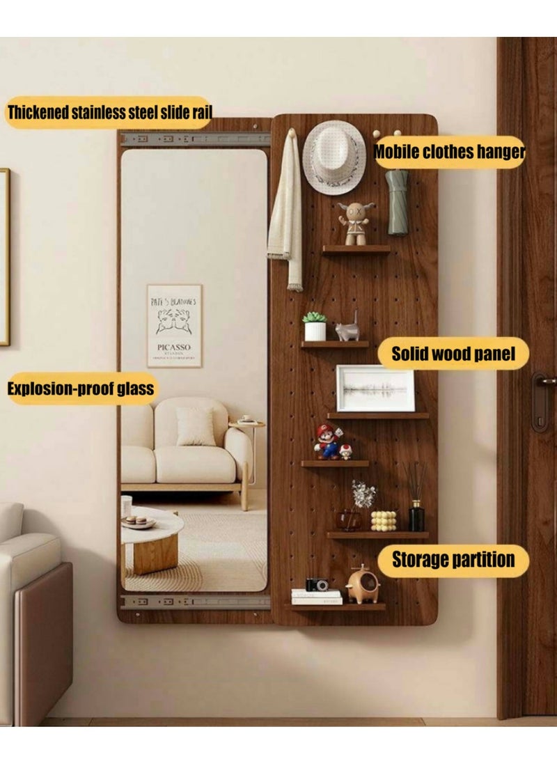 Full Length Mirror Wall Mounted Mirror Hanging Dressing Mirror Full Body Mirror with Hook Hidden Sliding Mirror Entryway Mirror for Bedroom, Living Room - Image 4