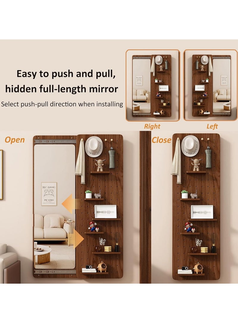 Full Length Mirror Wall Mounted Mirror Hanging Dressing Mirror Full Body Mirror with Hook Hidden Sliding Mirror Entryway Mirror for Bedroom, Living Room - Image 5