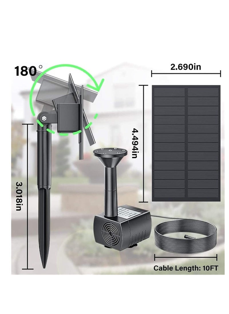 Solar Water Fountain Pump Outdoor, Upgraded Solar Fountain Pond Pump Kit With Stake, Solar Powered Fountain Water Pump For Bird Bath, Garden, Backyard, Pool, Fish Tank, 2.5W Solar Powered Water Pump - Image 5