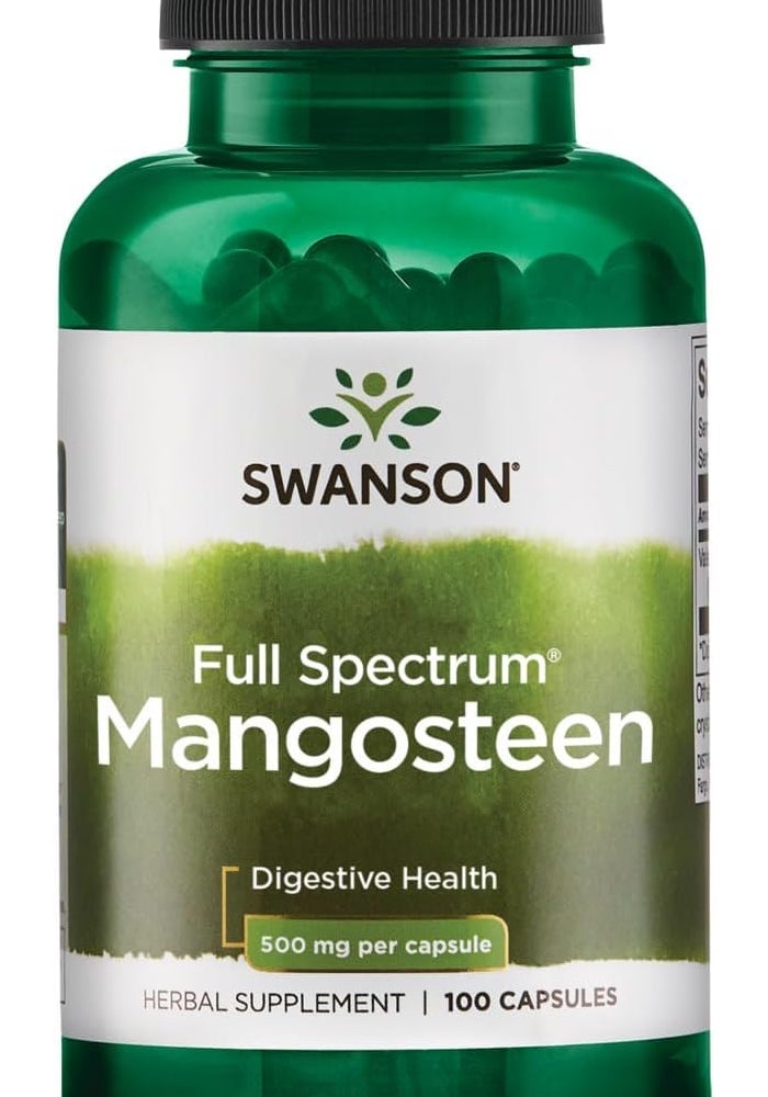 Swanson Full Spectrum Mangosteen Capsules - 500mg, 100 Count for Digestive Health - Image 1