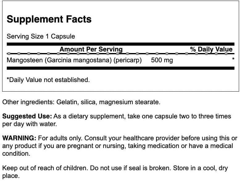 Swanson Full Spectrum Mangosteen Capsules - 500mg, 100 Count for Digestive Health - Image 2