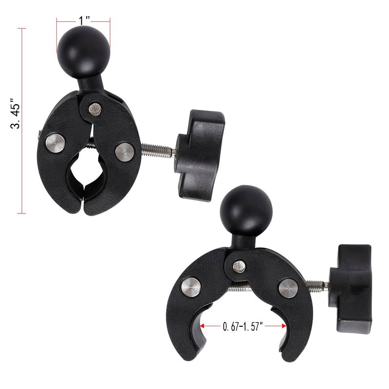 Leenconghui 1" Ball Adapter for Handlebar Clamp Mount Base, Compatible with RAM Mounts B Size Double Socket Arm & Bike Motorcycle Phone Mount Holder - Image 2