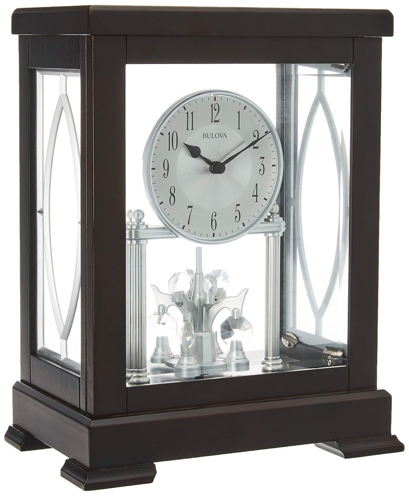 Bulova B1534 Empire Anniversary Mantel Clock Brown