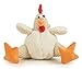 goDog Checkers Fat Rooster Squeaky Plush Dog Toy Chew Guard Technology White Large - Image 3