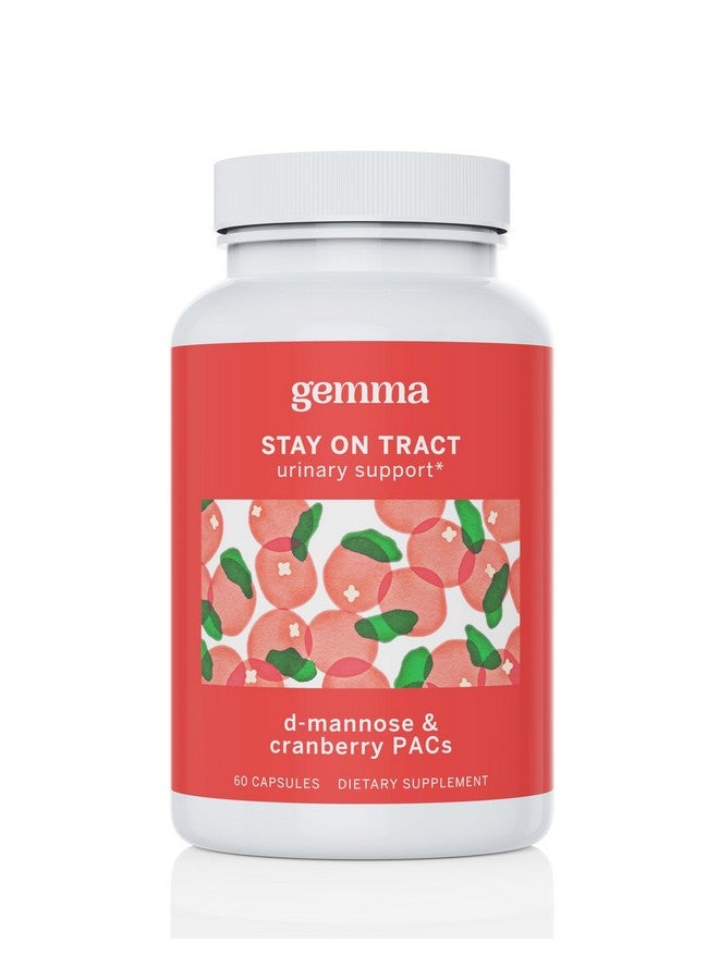Gemma Stay On Tract Cranberry Supplement - Urinary Tract Support for Women - 36mg of Cranberry PACs and 1,000mg of D-Mannose 60 Count (Pack of 1) - Image 1