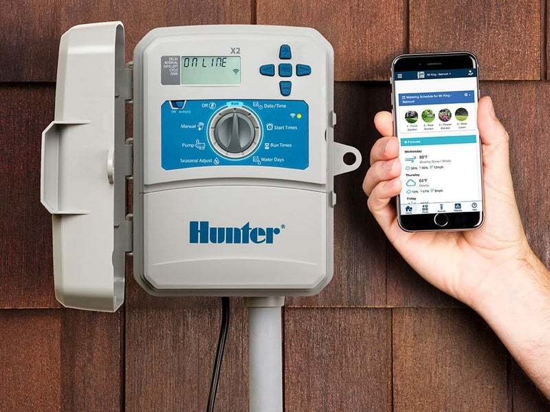 جهاز التحكم في الري الذكي SPW Hunter Hydrawise X2-400 مع 4 محطات، مزود بوحدة Wand WiFi، طراز X2، 4 مناطق، للاستخدام الخارجي أو الداخلي، مؤقت الري الذكي عبر الإنترنت X2400 - Image 3