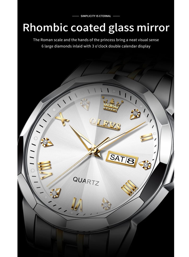 OLEVS Watches for Men Fashion Stainless Steel Quartz Analog Water Resistant Watch 9931 - Image 4