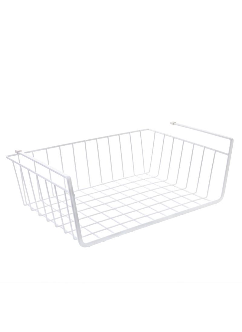 HOMESTAR Under Shelf Storage Basket, 1 Pack Under Shelf Multipurpose Basket Hanging Metal Wire Storage Basket Organizer for Kitchen, Pantry, Office, Desk, Bathroom, Cabinet  - Image 1