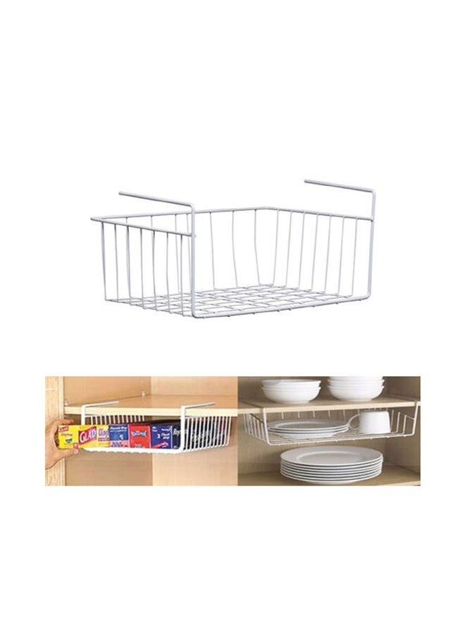 HOMESTAR Under Shelf Storage Basket, 1 Pack Under Shelf Multipurpose Basket Hanging Metal Wire Storage Basket Organizer for Kitchen, Pantry, Office, Desk, Bathroom, Cabinet  - Image 2