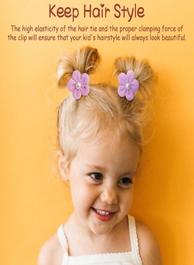 DRESHOW BQUBO 36 Pcs Toddler Hair Ties Clips for Girls Cute Hair Accessories Baby Flower Butterfly Ties Clips Colorful Snap Hairpins Rubber Bands for Baby Toddler Girls Kids - Image 2