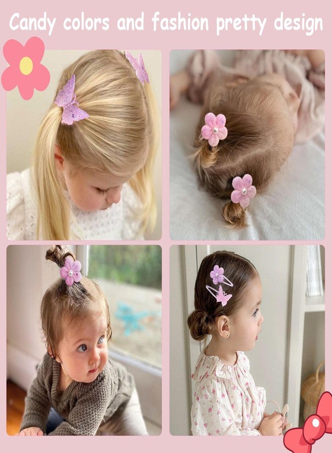 DRESHOW BQUBO 36 Pcs Toddler Hair Ties Clips for Girls Cute Hair Accessories Baby Flower Butterfly Ties Clips Colorful Snap Hairpins Rubber Bands for Baby Toddler Girls Kids - Image 3
