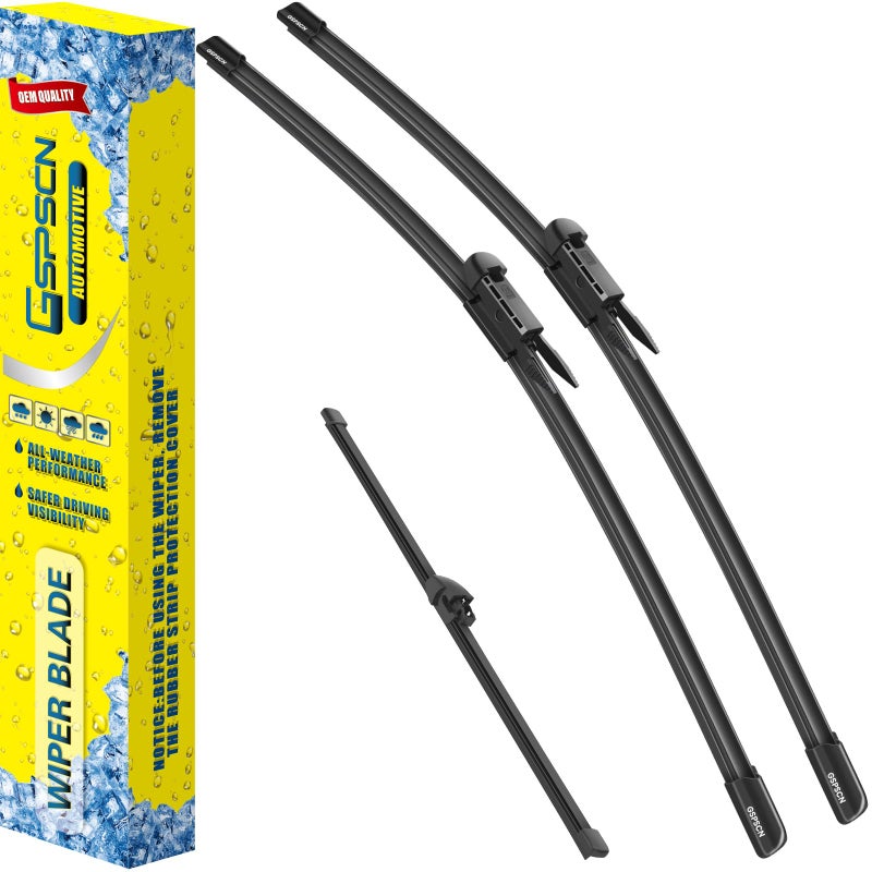 GSPSCN 3 Wipers Replacement for Lincoln MKC 2019 2018 2017 2016 2015 Original Equipment Windshield Wiper Blades 261611 set of 3 Pinch Tab