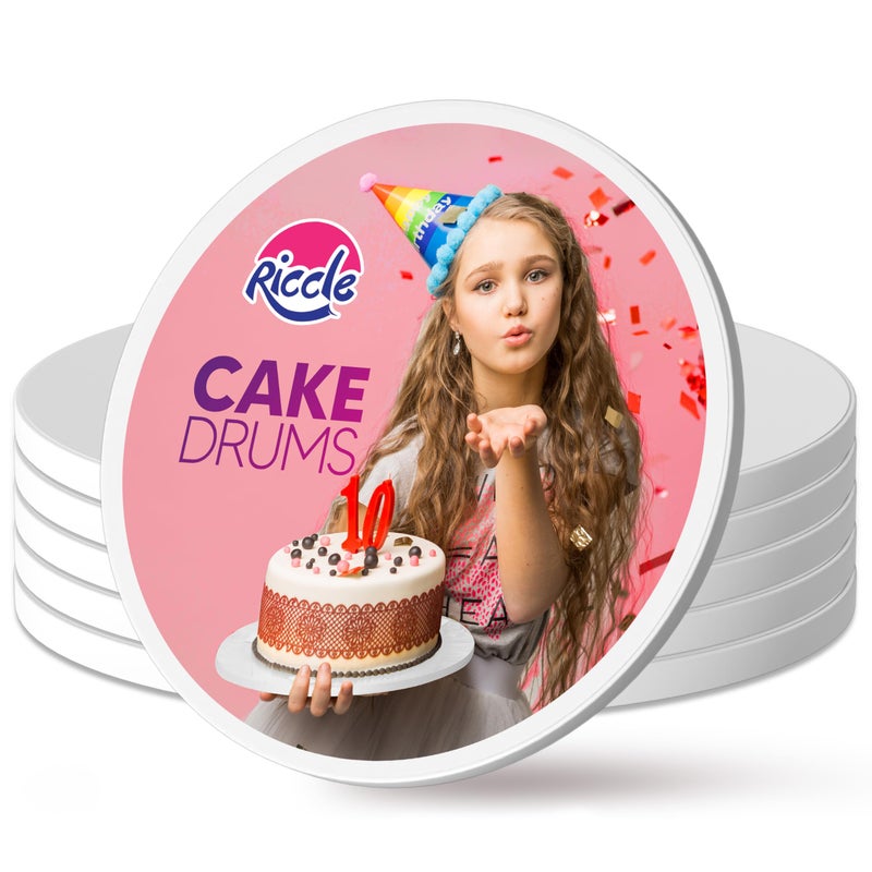 RICCLE Cake Boards  10 Inch Cake Drum  SmoothEdged 10 Inch Cake Drum  Sturdy Cake Boards 10 Inch Round  Bend Resistant MultiLayered Cake Base for Minimalist Displays