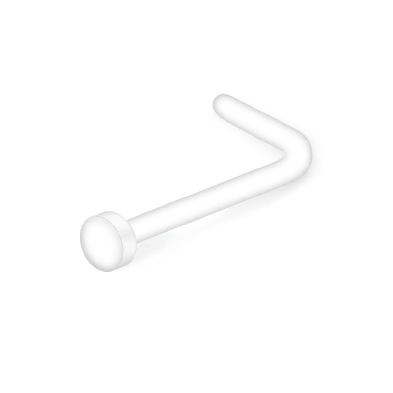Ruifan 18G Clear Bioflex L Shaped Nose Ring Stud Retainer Body Jewelry Piercing Top Flat 2mm 20PCS - Image 2