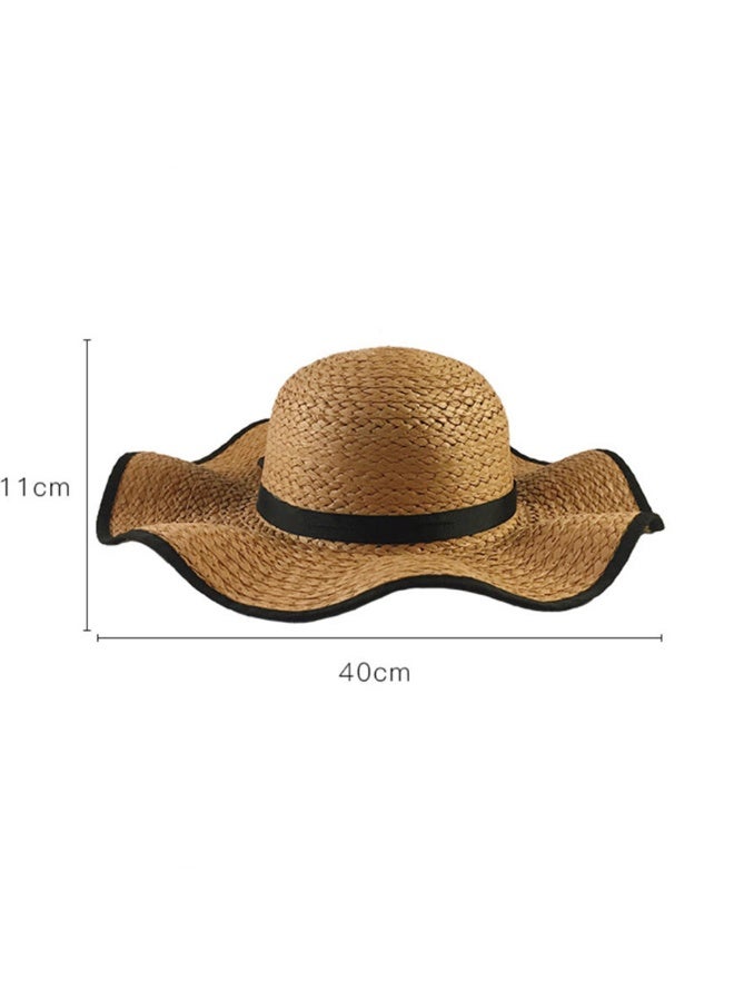 Women Vacation Style Beach Straw Hat Summer Travel Sea Packable Romantic UV Sun Protect Women Stylish Hat Wide Brim Bohe Style Panama Hat - Image 3