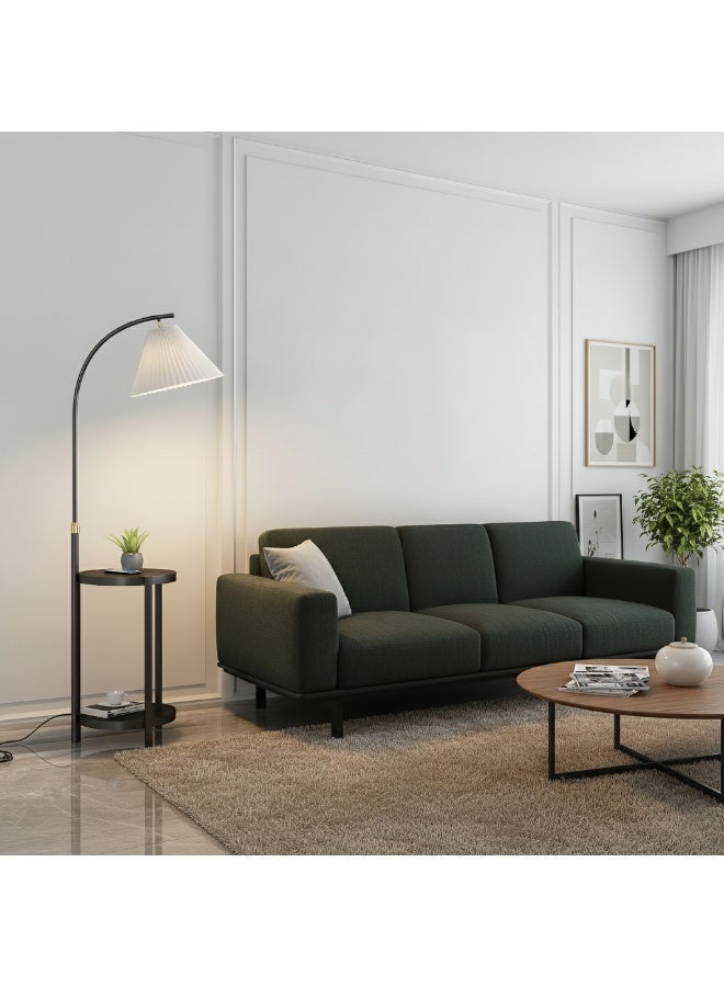 Sharpdo Arc Floor Lamp with Side Table, 3-Color Dimmable LED (3000K-6000K) 12W Standing Lamp with Storage Shelf for Living Room Bedroom - Image 2