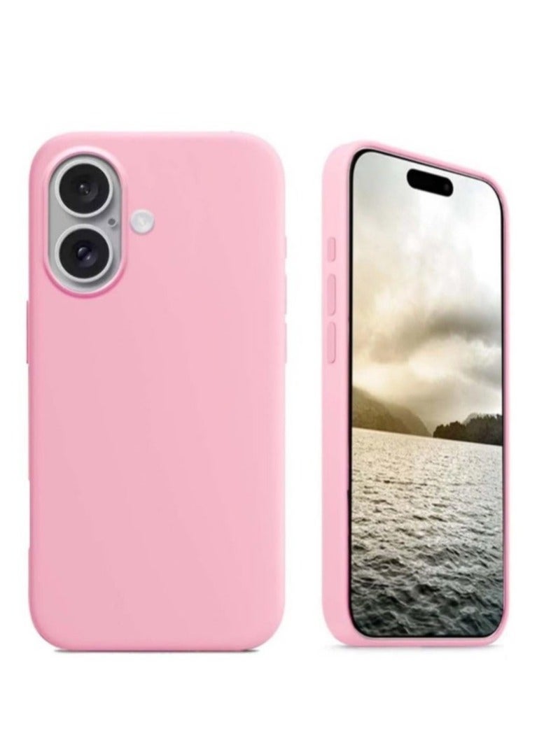 BGM "iPhone 16 Plus Slim Fit Matte Pink TPU Case – Soft, Flexible Silicone Back Cover for Sleek Protection"