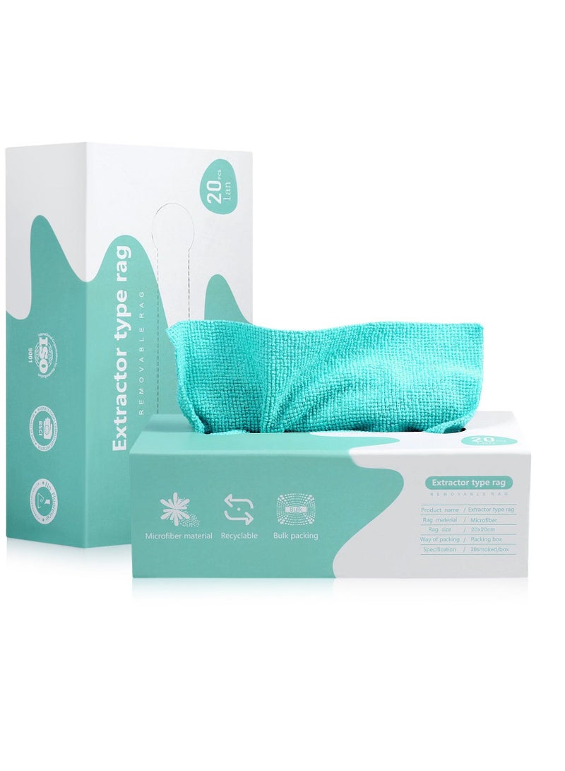 Beauenty Microfiber Cleaning Cloth Rags in Two Box (40 Count), 7.9 x 7.9 Reusable Wipes for Cleaning, Edgeless Terry Towels, Small Cleaning Cloths for Home, Kitchen and Car, Blue - Image 1