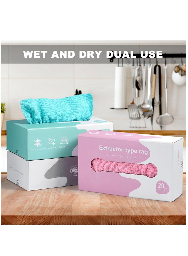 Beauenty Microfiber Cleaning Cloth Rags in Two Box (40 Count), 7.9 x 7.9 Reusable Wipes for Cleaning, Edgeless Terry Towels, Small Cleaning Cloths for Home, Kitchen and Car, Blue - Image 4