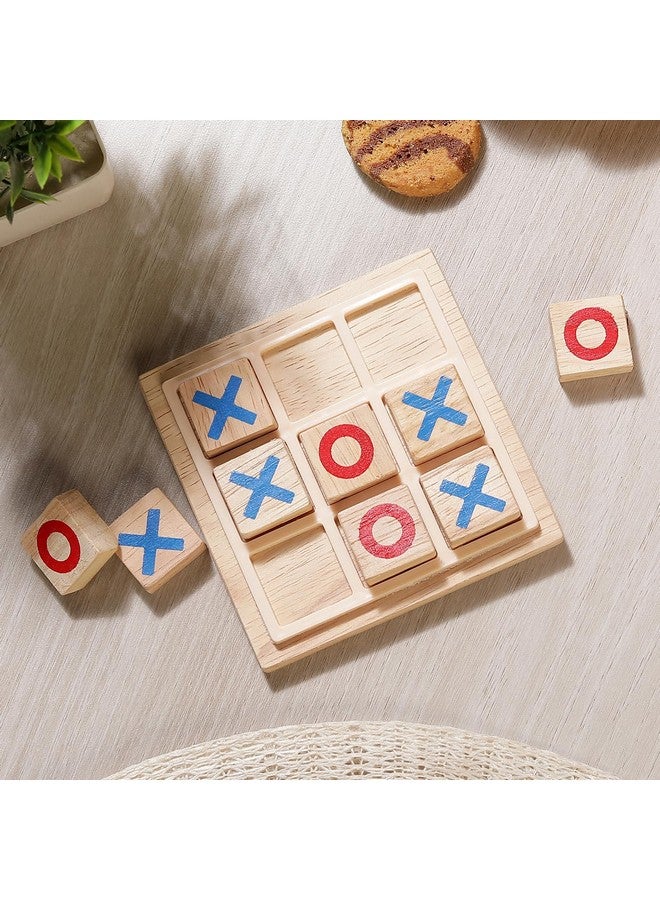 CloudTech® Tic Tac Toe Game Board A Classical Family Puzzle Game for Kids Zero and Cross Wooden Game Table Brain Teaser Board Games for Education XO Table Toy - Image 3