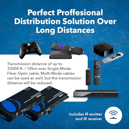 OREI 4K HDMI Over Fiber Optic Extender up to 10Km with Audio Extraction and Bi-Directional IR - RS-232 (UHD-FO10-K) - Image 3