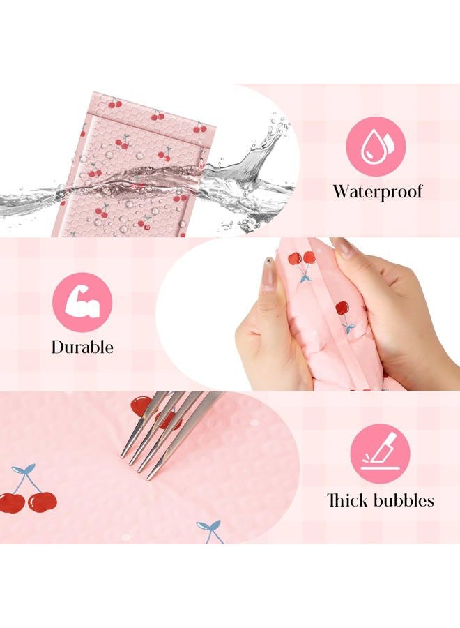 Metronic Bubble Mailers 6x10 Inch 100 Pack Cherry Pink Padded Mailer Usable Size 6x9 Waterpoof Padded Envelopes Pretty Strong Adhesion Bubble Envelopes for Packaging, Shipping, Mailing - Image 4