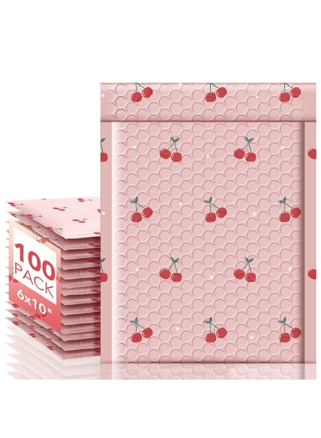 Metronic Bubble Mailers 6x10 Inch 100 Pack Cherry Pink Padded Mailer Usable Size 6x9 Waterpoof Padded Envelopes Pretty Strong Adhesion Bubble Envelopes for Packaging, Shipping, Mailing - Image 1