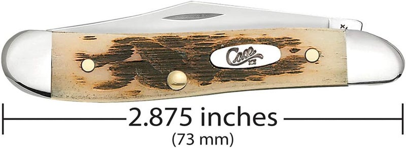 Case XX WR Pocket Knife Amber Bone Peanut Item #045 - (6220 SS) - Length Closed: 2 7/8 Inches - Image 2