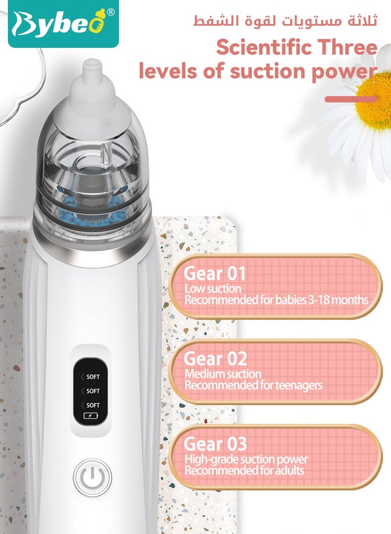 Bybeo Baby Nasal Aspirator, Electric Nose Suction for Toddler, Automatic Nose Cleaner Nasal Washer, Baby Nose Sucker with 3 Adjustable Suction Levels - Image 3