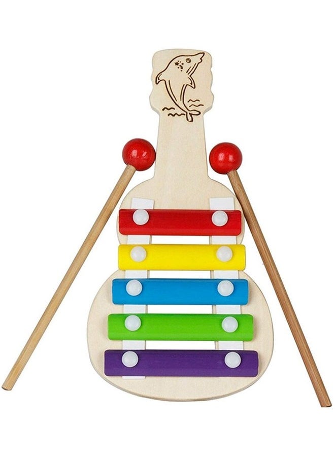 Smartcraft - Smartcraft Xylophone Guitar Wooden Toy (5 Nodes) Kids First Musical Sound Instrument Toy 3+ - Image 1
