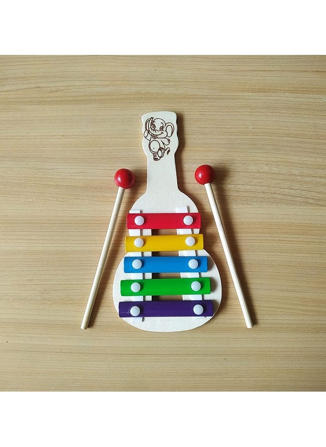 Smartcraft - Smartcraft Xylophone Guitar Wooden Toy (5 Nodes) Kids First Musical Sound Instrument Toy 3+ - Image 1