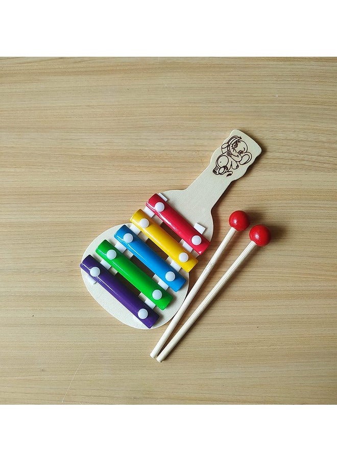 Smartcraft - Smartcraft Xylophone Guitar Wooden Toy (5 Nodes) Kids First Musical Sound Instrument Toy 3+ - Image 1
