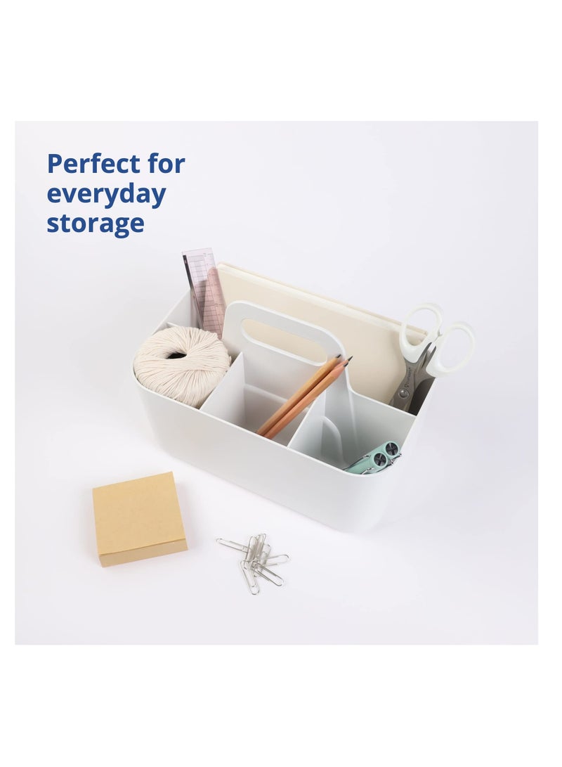 SYOSI سايلسي، منظم بلاستيكي بمقبض، سلة تخزين قابلة للتكديس للاستحمام، حقيبة متعددة الأغراض لحمل الصابون، شامبو، بلسم، أمشاط، فرش، للغرف المشتركة، الرفوف، الخزانة - Image 3