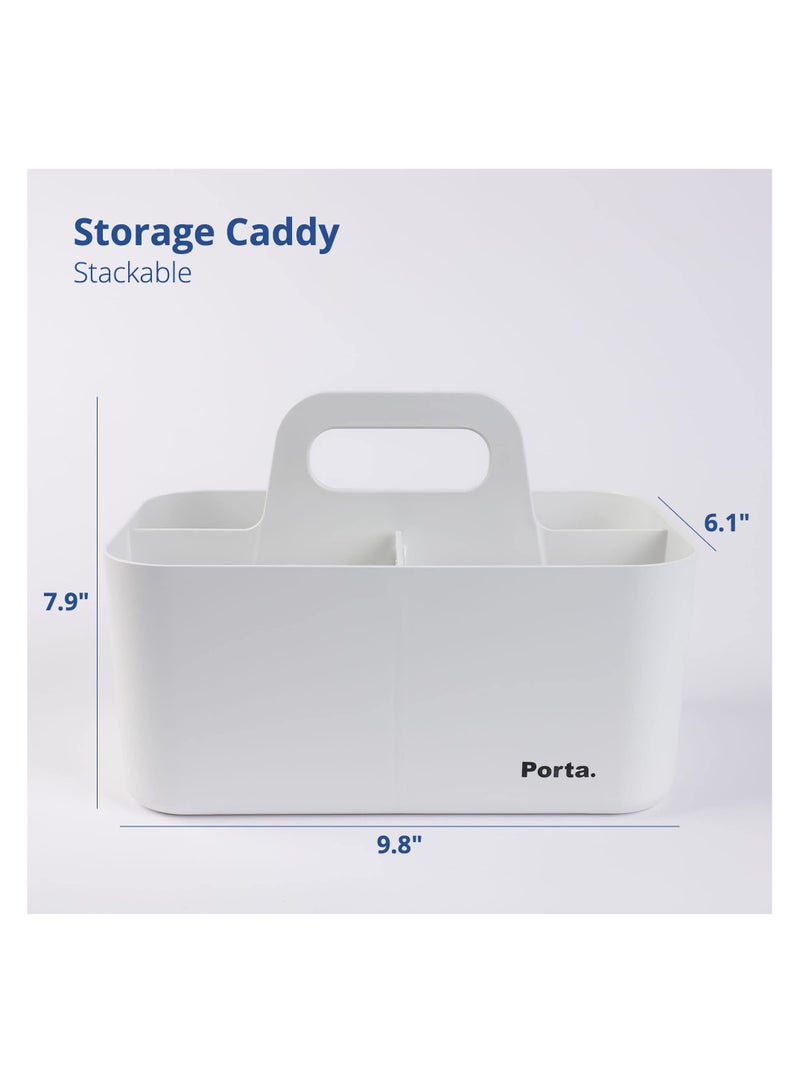 SYOSI سايلسي، منظم بلاستيكي بمقبض، سلة تخزين قابلة للتكديس للاستحمام، حقيبة متعددة الأغراض لحمل الصابون، شامبو، بلسم، أمشاط، فرش، للغرف المشتركة، الرفوف، الخزانة - Image 2