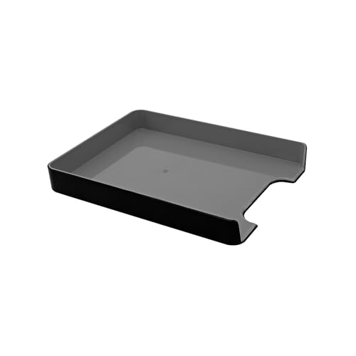 Advantus Fusion Plastic Letter Tray BlackGray 37678