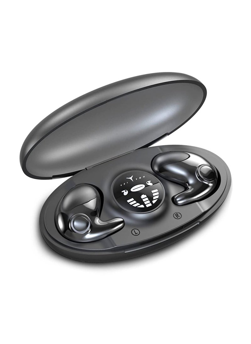Invisible Sleep Wireless Earphone IPX5 Waterproof, 2023 New Sense-Free to Wear Bluetooth Earbuds for Sports Sleep, Premium Noise Cancelling Hidden Touch Control with chrager Case (Black) - Image 1