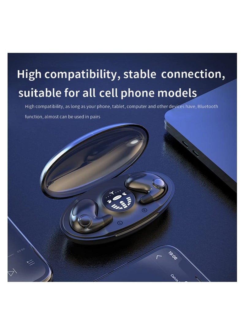 Invisible Sleep Wireless Earphone IPX5 Waterproof, 2023 New Sense-Free to Wear Bluetooth Earbuds for Sports Sleep, Premium Noise Cancelling Hidden Touch Control with chrager Case (Black) - Image 5