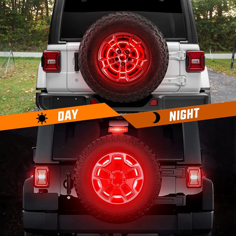 Nilight Spare Tire Brake Light Wheel Light 3rd Third Brake Light Rear lights for Wrangler 2007-2018 JK JKU YJ TJ Red Light - Image 5