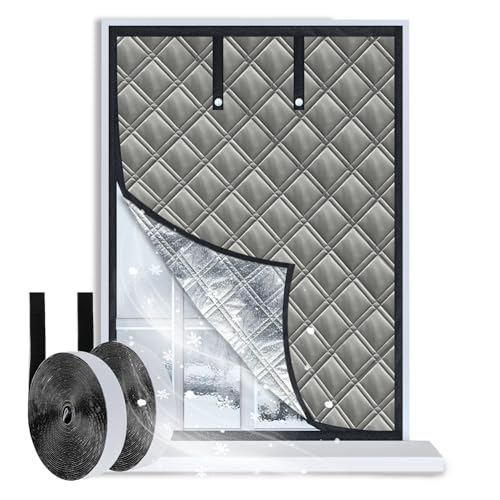 Gulrear 43"x59" Window Insulation Kit for Winter,3Layer Thermal Window Insulation Cover for Winterizing to Block Cold Drafts and Insulates,Features Velcro for Adjustable Fit for RV,Indoor Window - Image 1