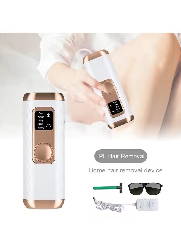Loquat Laser Hair Removal for Women and Men, Hair Removal Device with Ice Cooling Care Function for Nearly Painless Result, for Body Facial Armpits Legs Arms(White Gold) - Image 1