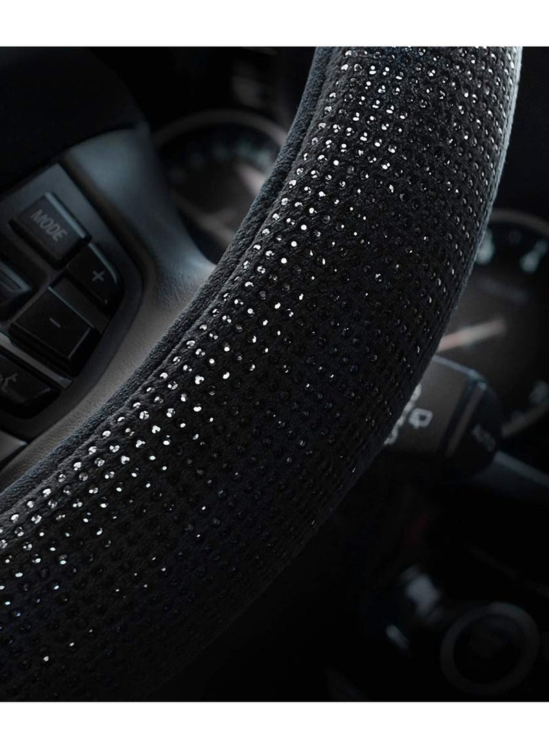 Agc Elastic Steering Wheel Cover DIY Steering Cover Adjustable Car Steering Cover Stretch Black - Image 4