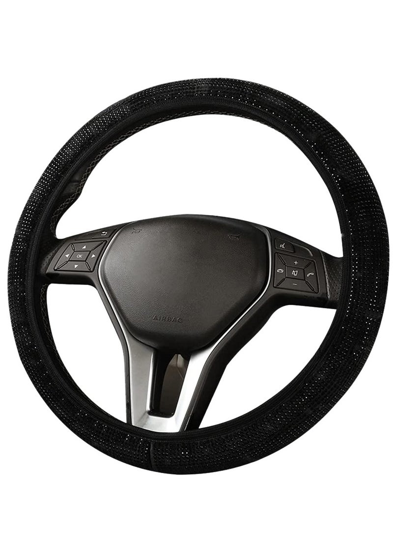 Agc Elastic Steering Wheel Cover DIY Steering Cover Adjustable Car Steering Cover Stretch Black - Image 5