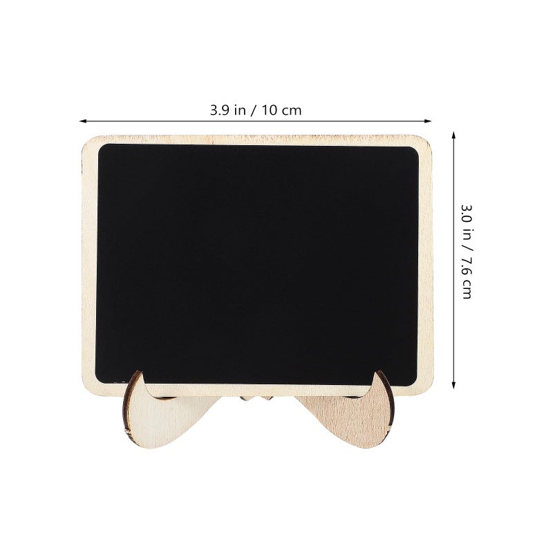 Mini Chalkboard Signs Set 10pcs 10x7 5cm Boxwood Frame With Stickers Pens For Kitchen Notes Drawing - Image 3