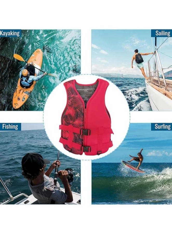 REBENUO Swimming jacket, latest model, safety jackets, size XXL (red) - Image 4